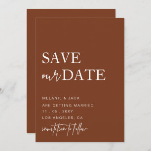 Save The Date Terracotta Simple Calligraphie Enregistrer La Date
