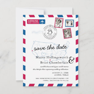Save The Date Texas Nord Californie Postaérienne À retenir la da