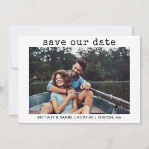 Save The Date Texte de la machine à écrire à la mode moderne Not