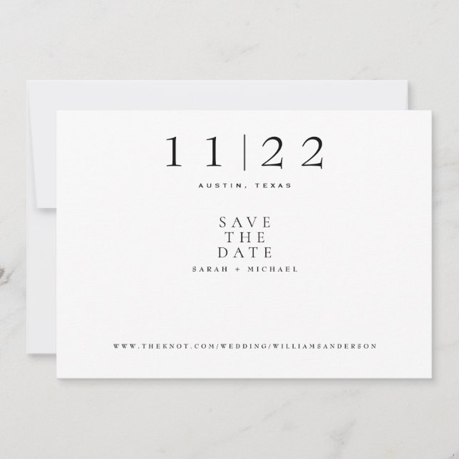 Save The Date Texte moderne simple Mariage uniquement horizontal (Devant)