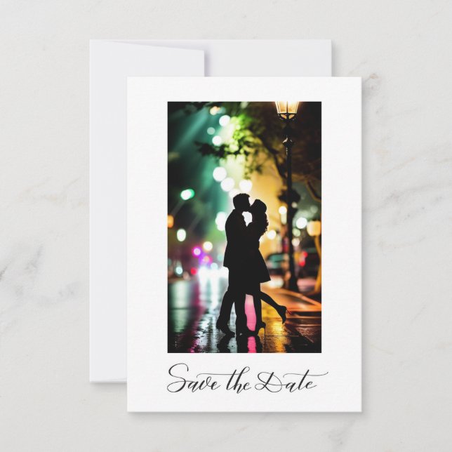 Save The Date Texte romantique simple et élégant Photo Script no (Devant)