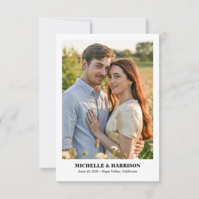 Save The Date Texte simple décontracté et amusant, Photo d'annon (Devant)