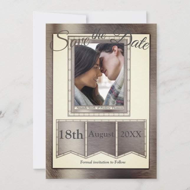 Save The Date Texture laiton moderne (Devant)