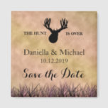 Save the Date The Hunt is Over Wedding Magnet<br><div class="desc">Adorable Save the Date magnet from my "The Hunt Is Over" wedding collection.  Find it in my store.  Deer design hand drawn by ©Tina Hesskew of Fishing Hunting Life.</div>