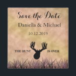 Save the Date The Hunt is Over Wedding Magnet<br><div class="desc">Adorable Save the Date magnet from my "The Hunt Is Over" wedding collection.  Find it in my store.  Deer design hand drawn by ©Tina Hesskew of Fishing Hunting Life.</div>