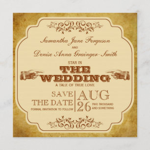 Save The Date Théâtre Mariage Lesbienne vintage Enregistrer La D