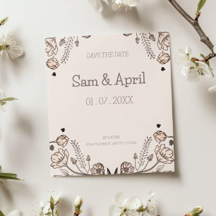 Save The Date Thème Brown Floral Mariage