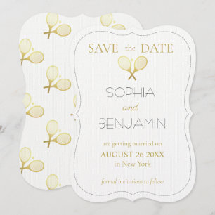 Save The Date Thème De Tennis Mariage Simple Et Minimaliste Mode