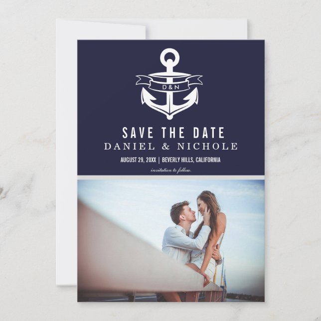 Save The Date Thème Nautique Enregistrer La Date | MARIAGE (Devant)