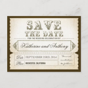 save the date tickets - postcards