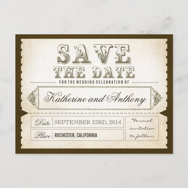 save the date tickets - postcards (Front)