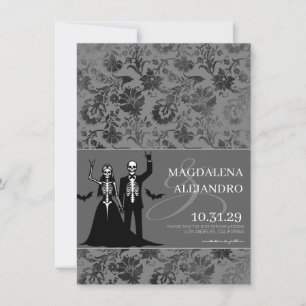 Save The Date Til Death Dark Grey Floral
