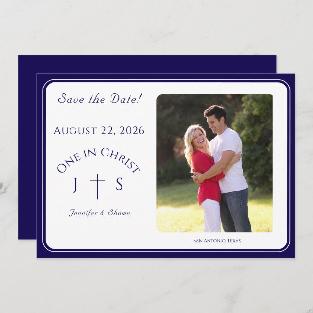 Save The Date Timeless Catholic Monogrammed Wedding  (Devant / Derrière)