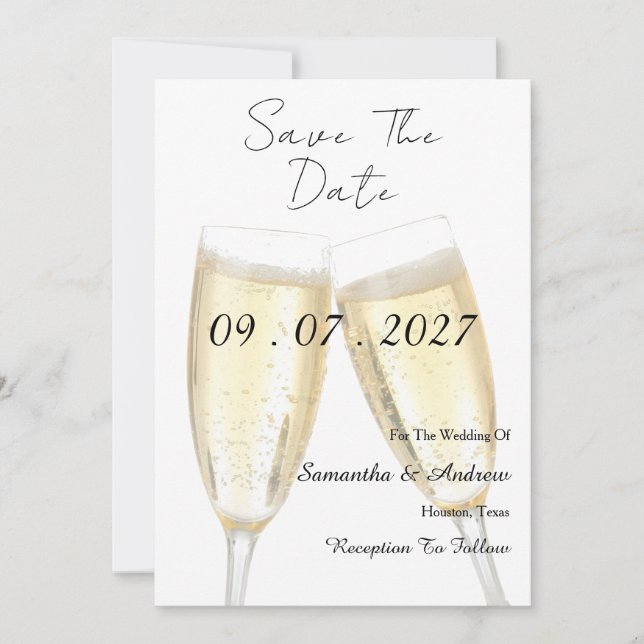 Save The Date Toast au champagne (Devant)