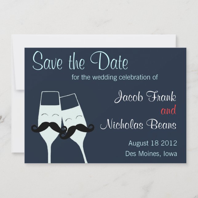 Save The Date Toast au Champagne mariage Enregistrer la date (Devant)