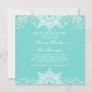 Save The Date Toile Damask Swirl Enregistrer les dates
