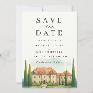 Save The Date Toscane Aquarelle Italie Villa Mariage de Destinat
