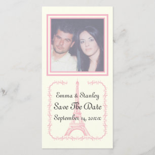 Save The Date Tour Eiffel rose mariage Paris Enregistrer la date