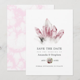 Save The Date Tourmaline rose et Mariage de marbre