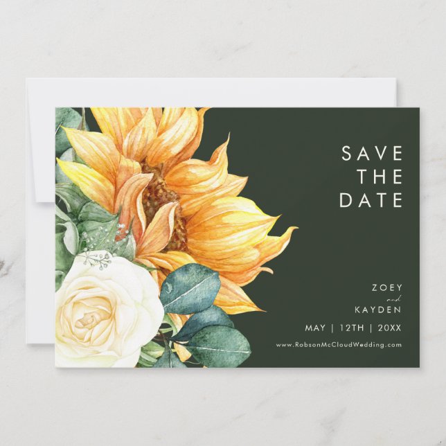 Save The Date Tournée de pays audacieux | Vert foncé horizontal (Devant)