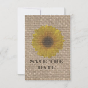 Save The Date Tournesol Inspiré Burlap Enregistrer La Date