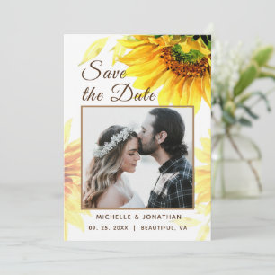 Save The Date Tournesol jaune en gras Mariage photo
