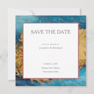Save The Date Tournesols de Van Gogh Minimaliste Professionnel