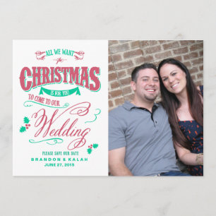 Save The Date Tout ce que nous voulons pour Noël Sauvez la date