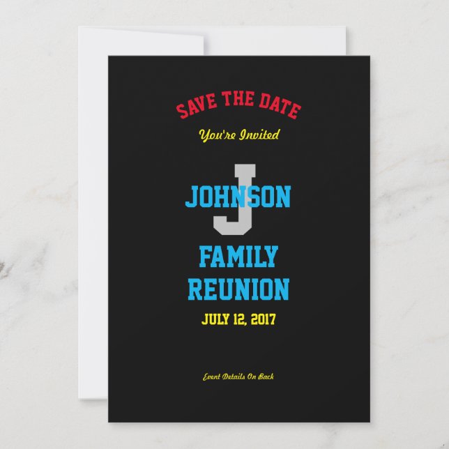 Save The Date Tout Nom De Famille Réunion Enregistrer La Date In (Devant)
