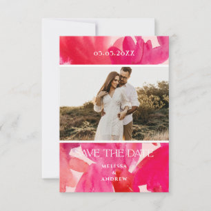 Save The Date Toute l'Amour Aquarelle rose Photo Enregistrer la 
