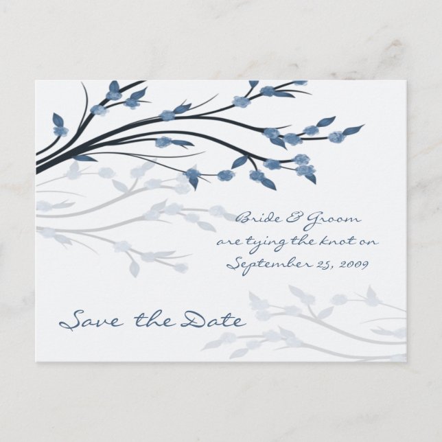 Save the Date - Tree Branch Silhouette Postcard (Front)