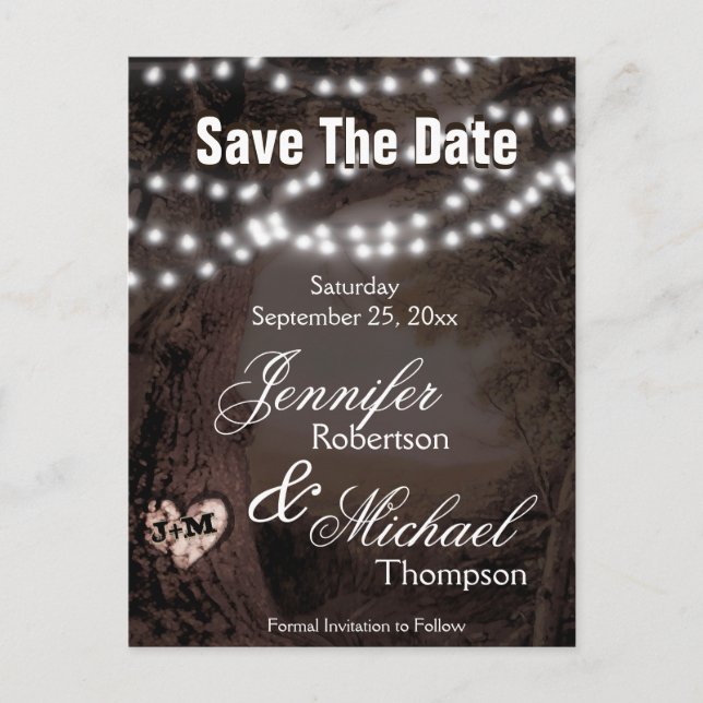 Save the Date - Tree of Lights Announcement Postcard (Front)