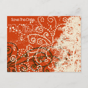 Save the Date- Tree Swirls Announcement Postcard