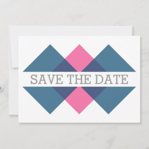 Save The Date Triade géométrique rose bleu Enregistrer l'Invitat