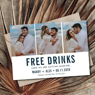 Save The Date Trois photo Plage mariage amusant Enregistrer la d