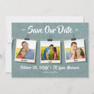 Save The Date Trois Photos sur Twine - Sauvegarder notre rendez-
