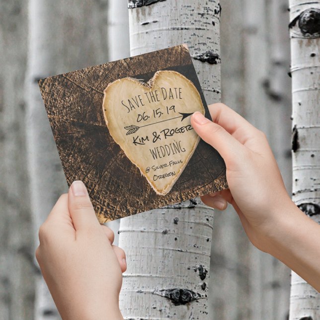 Save The Date Tronc Rustique Boho Tree Enregistrer La Date (Créateur téléchargé)