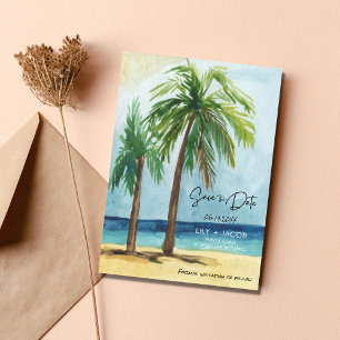 Save The Date Tropical Beach Destination Mariage Enregistrer La 