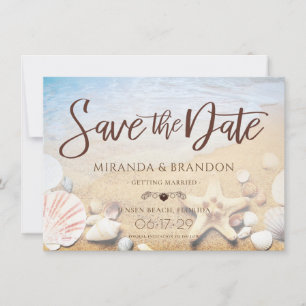 Save The Date Tropical Beach Wedding Starfish Enregistrer la car