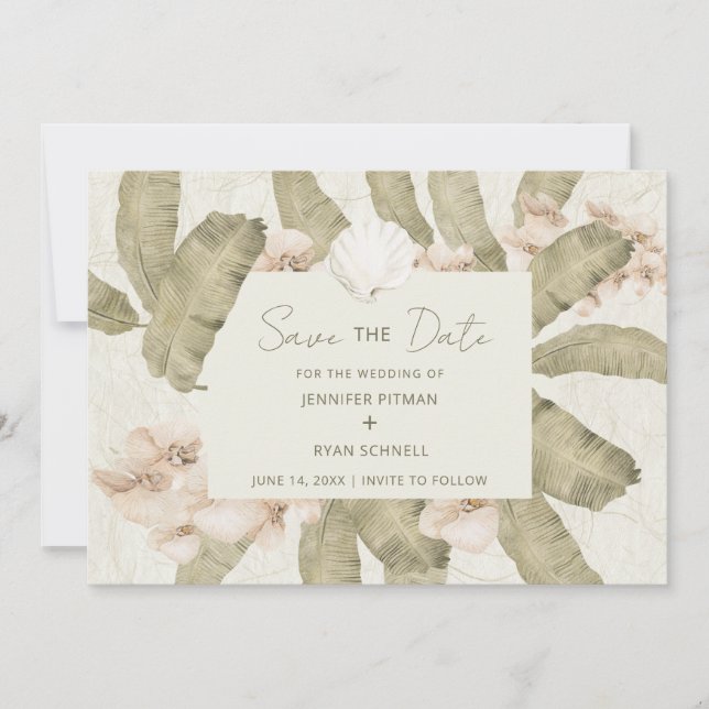 Save The Date Tropical Botanical Garden Photo Wedding  (Devant)