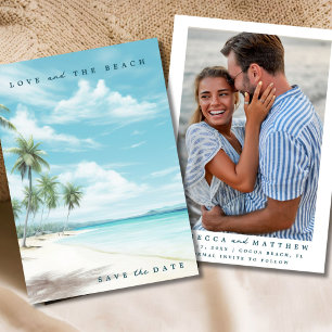 Save The Date Tropical Love and the Beach Photo Mariage