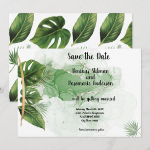 Save the Date Tropical Palm Invitation