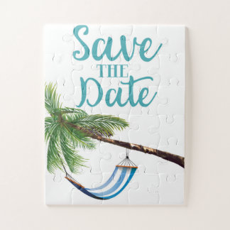 Save The Date Tropical Paradise Jigsaw Puzzle