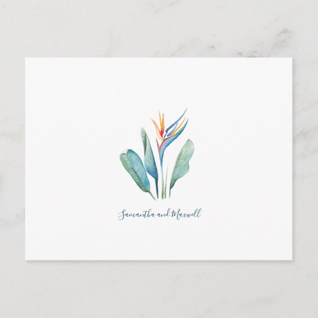 Save The Date Tropical Watercolor  Postcard (Front)