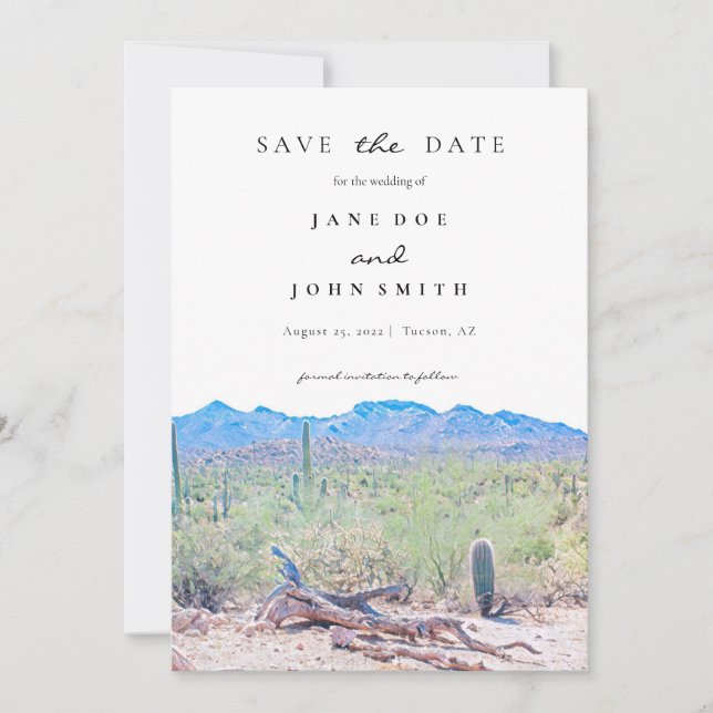 Save The Date Tucson Arizona Desert Mountain (Devant)