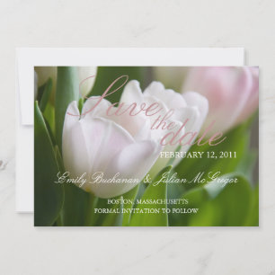 Save The Date Tulipes blanches • Annonce de sauvegarde de la dat