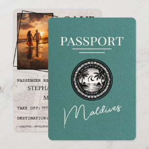 Save The Date Turquoise Maldives Passeport Enregistrer La Date
