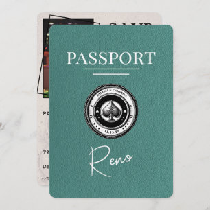 Save The Date Turquoise Reno Passeport Enregistrer La Date
