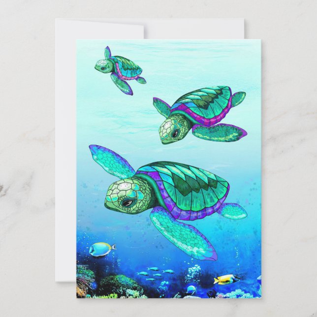 Save The Date Turtle Lover Sea Turtailles Danse (Devant)