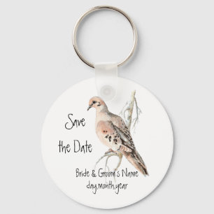 Save the Date, TurtleDove, Bird Wedding Keychain